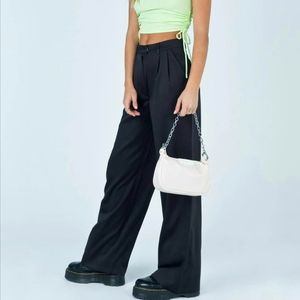 Princess Polly Jannat Black Satin Pants